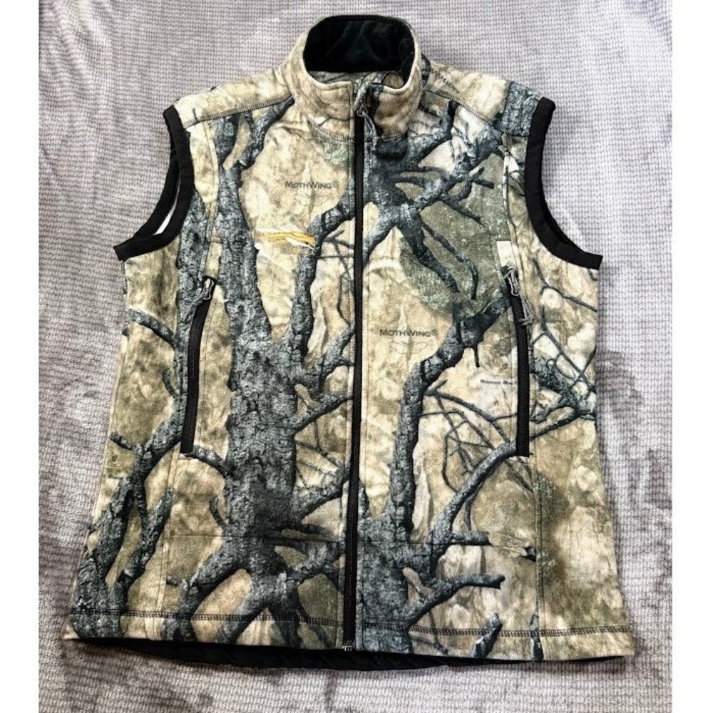 Sitka Mothwing Camo Fleece Vest Mens Large Mountain Mimicry Hunting Sherpa Lined